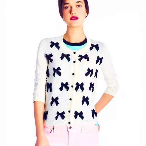 Kate Spade Ruthie Bow Cardigan EUC Size XL - Picture 1 of 3